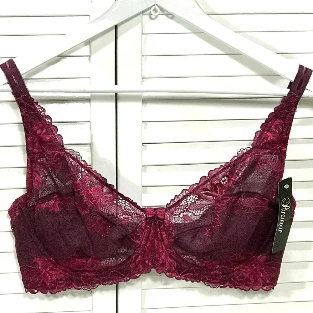 32DDD Paramour by Felina‎ Madison UW Bra Grape Wine NWT